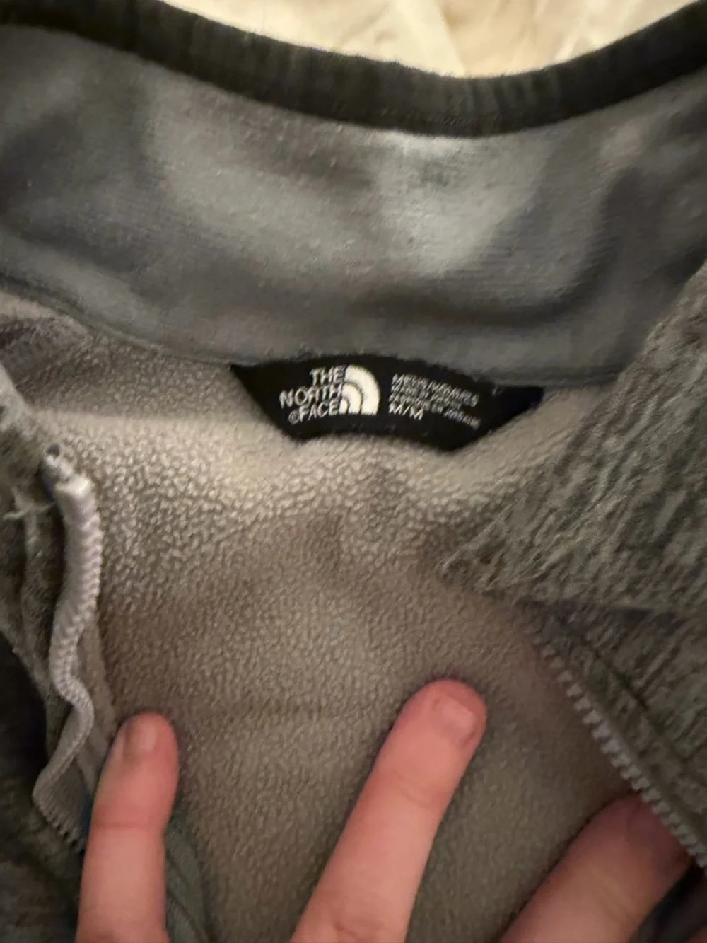 The North Face Men’s Heather Gray Zip-Front Fleece Pullover